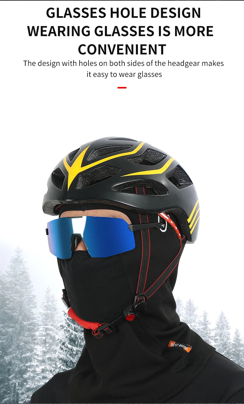 WEST BIKING Winter Fleece Cycling Cap Hat Windproof Men Women Sport Scarf Balaclava Ski Bicycle Motorcycle Running Neck Warmer