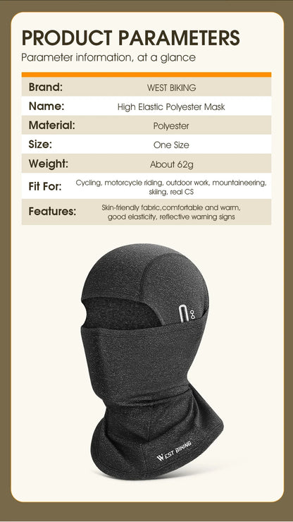 WEST BIKING Winter Fleece Cycling Cap Hat Windproof Men Women Sport Scarf Balaclava Ski Bicycle Motorcycle Running Neck Warmer