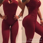 2025 Sexy Halter Women's Tracksuit Yoga High Waist Play Suit Slim Sport Backless Top Running Sportswear Pants Push Up Jumpsuit