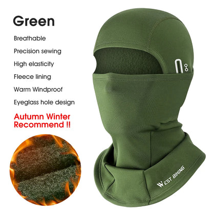 WEST BIKING Winter Fleece Cycling Cap Hat Windproof Men Women Sport Scarf Balaclava Ski Bicycle Motorcycle Running Neck Warmer