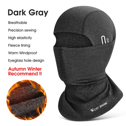 WEST BIKING Winter Fleece Cycling Cap Hat Windproof Men Women Sport Scarf Balaclava Ski Bicycle Motorcycle Running Neck Warmer